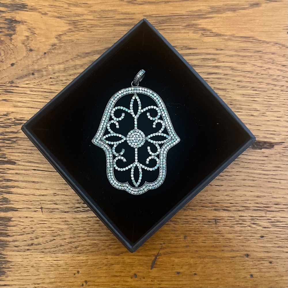 Margo Morrison Silver and Tourmaline Hamsa Charm - Picture 3 of 8